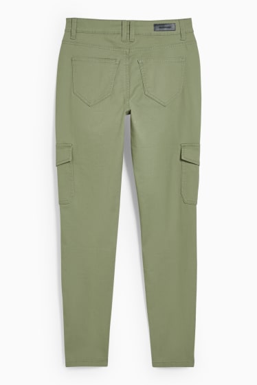 Donna - CLOCKHOUSE - pantaloni cargo - vita alta - skinny fit - verde