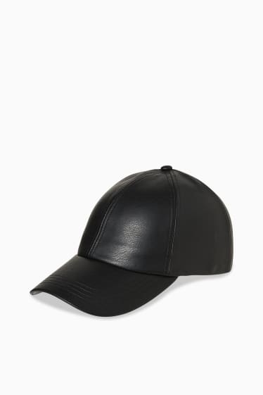 Ragazzi e giovani - CLOCKHOUSE - cappellino - similpelle - nero