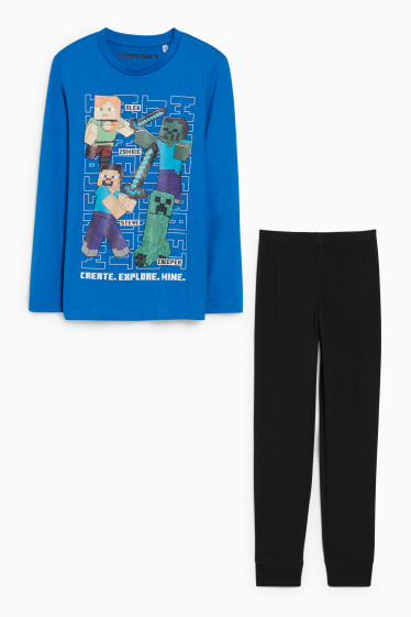 Bambini - Minecraft - pigiama - 2 pezzi - blu