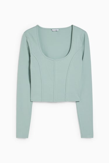 Damen - CLOCKHOUSE - Crop Langarmshirt - mintgrün
