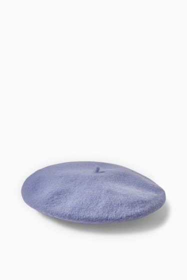 Women - Woollen beret - light blue