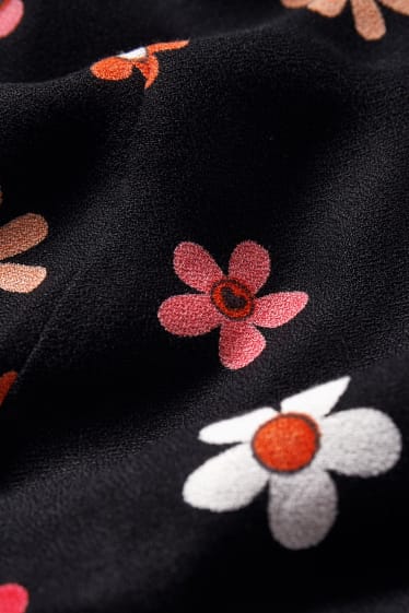 Femei - CLOCKHOUSE - bluză petrecută - cu flori - negru