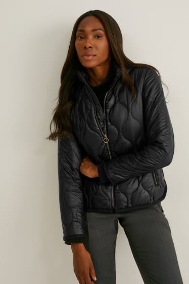 Femei - Jachetă matlasată - negru