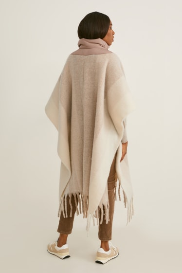 Dames - Poncho - taupe