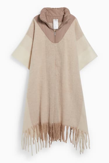 Dames - Poncho - taupe