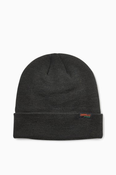 Men - Knitted hat - THERMOLITE® - dark gray