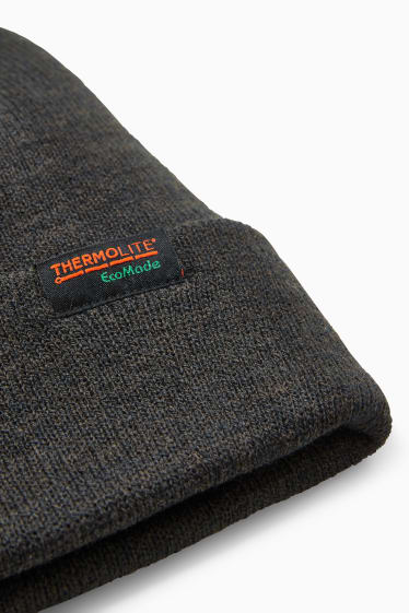 Men - Knitted hat - THERMOLITE® - dark gray