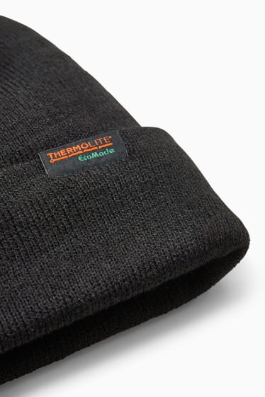 Men - Knitted hat - THERMOLITE® - black