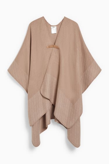 Damen - Poncho - taupe