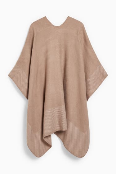 Damen - Poncho - taupe