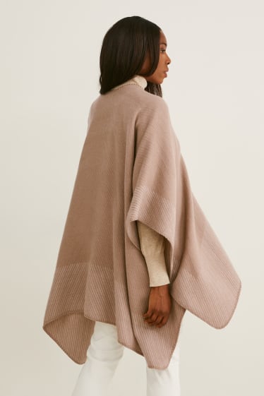 Damen - Poncho - taupe