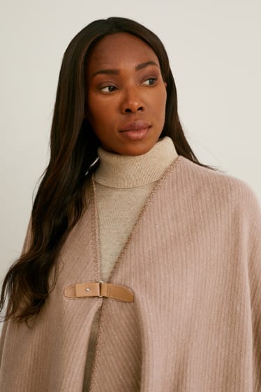 Damen - Poncho - taupe