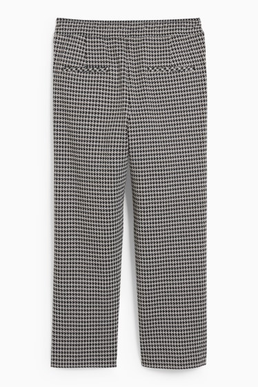 Femmes - Pantalon en jersey - jambes larges - à carreaux - noir / blanc