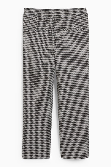 Donna - Pantaloni di jersey - gamba ampia - a quadretti - nero / bianco