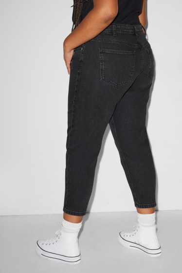 Women - CLOCKHOUSE - mom jeans - high waist - denim-dark gray