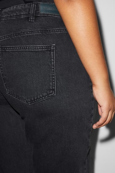 Women - CLOCKHOUSE - mom jeans - high waist - denim-dark gray