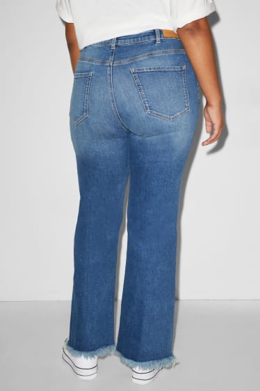 Dospívající a mladí - CLOCKHOUSE - flared jeans - high waist - džíny - modré