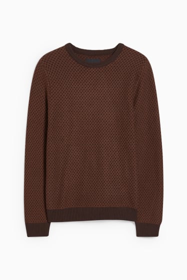 Hommes - CLOCKHOUSE - pull - marron foncé