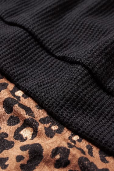 Femmes - Haut à manches longues d’allaitement - look 2-en-1 - noir / beige