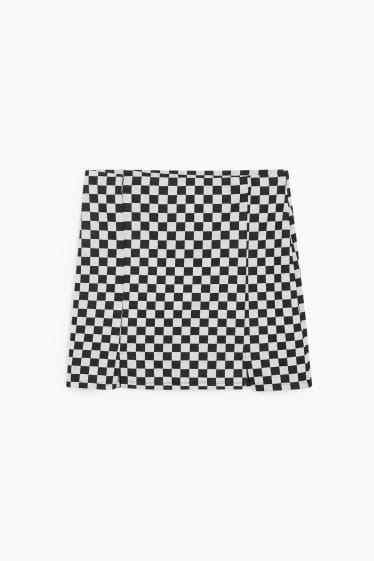 Dames - CLOCKHOUSE - rok van sweatstof - geruit - zwart / wit