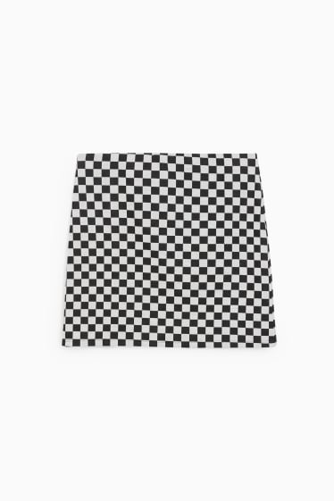 Femmes - CLOCKHOUSE - jupe en molleton - à carreaux - noir / blanc