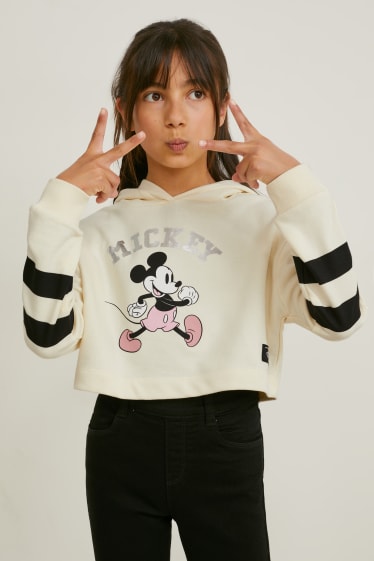Dzieci - Myszka Miki - zestaw - bluza z kapturem i top - 2 części - kremowy