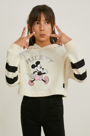 Enfants - Mickey Mouse - ensemble - sweat à capuche et top - 2 pièces - crème