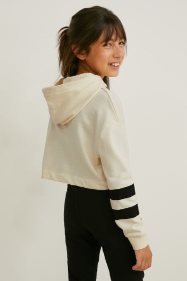 Kinder Mädchen - Micky Maus - Set - Hoodie und Top - 2 teilig - cremefarben
