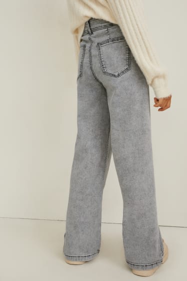 Niños - Wide leg jeans - vaqueros - gris claro