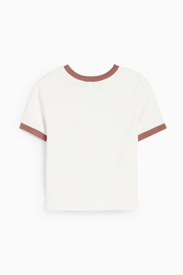 Jóvenes - CLOCKHOUSE - camiseta crop - blanco