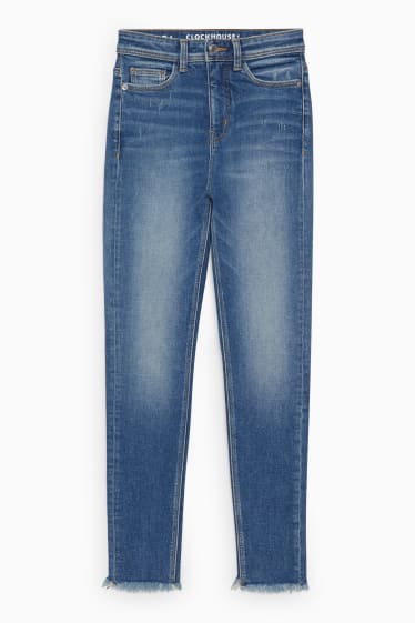 Nastolatki - CLOCKHOUSE - skinny ankle jeans - wysoki stan - dżins-niebieski