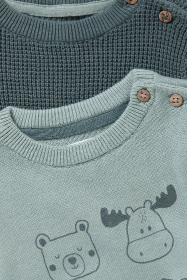 Baby Jungen - Multipack 2er - Baby-Pullover - grün