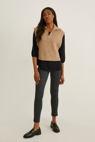 Damen - Jersey-Hose - Slim Fit - dunkelgrau