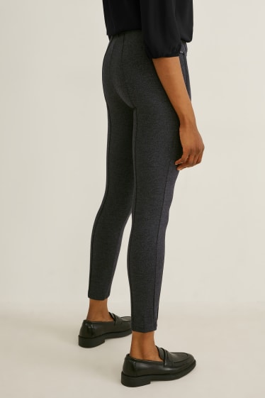 Donna - Pantaloni di jersey - slim fit - grigio scuro