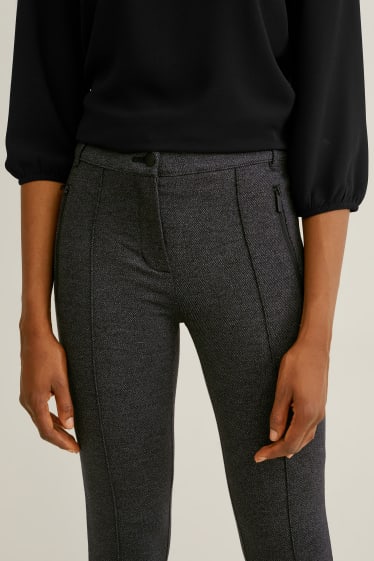 Femmes - Pantalon en jersey - slim fit - gris foncé