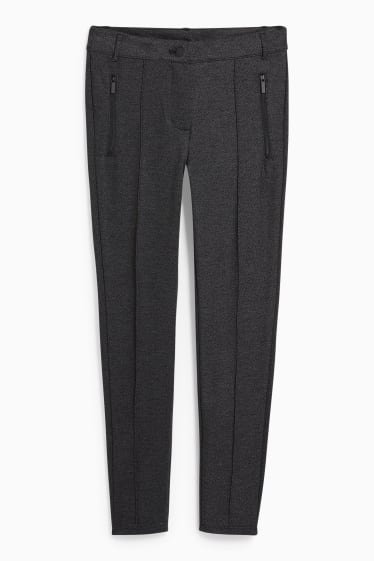 Donna - Pantaloni di jersey - slim fit - grigio scuro