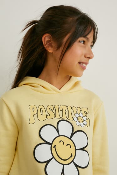 Nena - SmileyWorld® - dessuadora amb caputxa - flors - groc clar