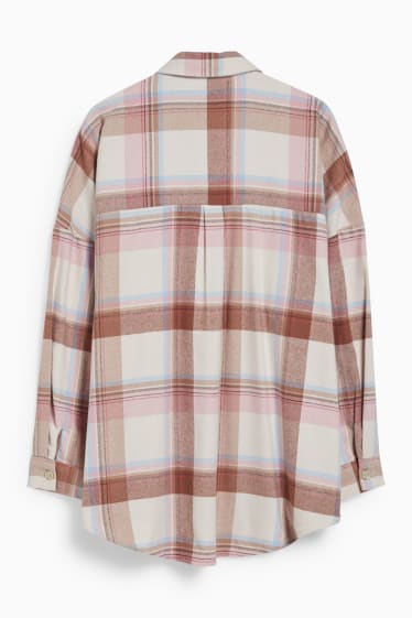 Femei - CLOCKHOUSE - bluză din flanel - în carouri - bej / maro