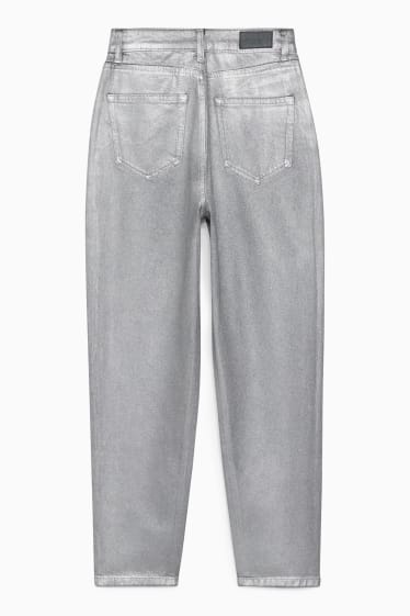 Tieners & jongvolwassenen - CLOCKHOUSE - mom jeans - high waist - LYCRA® - zilver