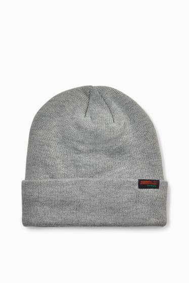 Men - Knitted hat - THERMOLITE® - light gray-melange