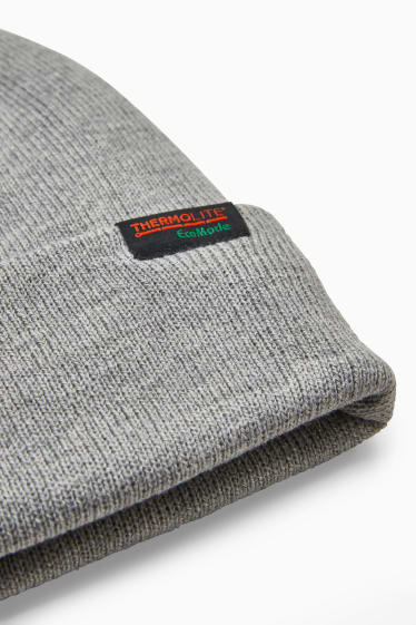 Men - Knitted hat - THERMOLITE® - light gray-melange