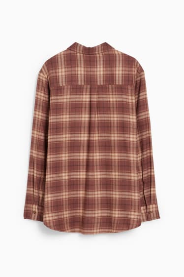 Women - CLOCKHOUSE - flannel blouse - check - brown