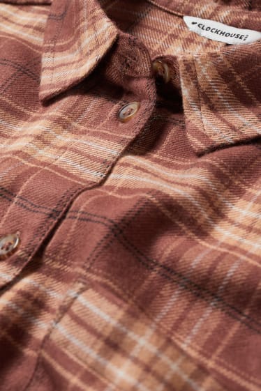 Femei - CLOCKHOUSE - bluză din flanel - în carouri - maro