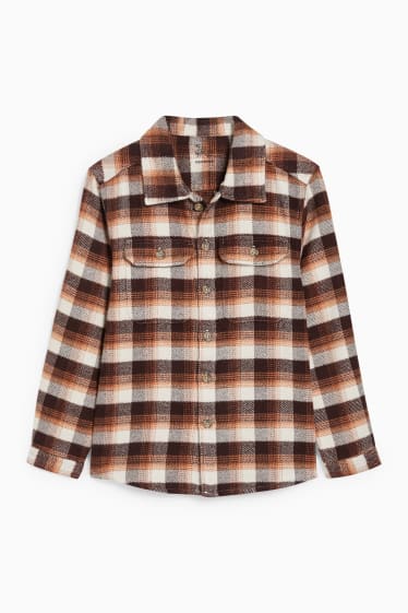 Enfants garçons - Chemise - genderneutral - à carreaux - marron / beige