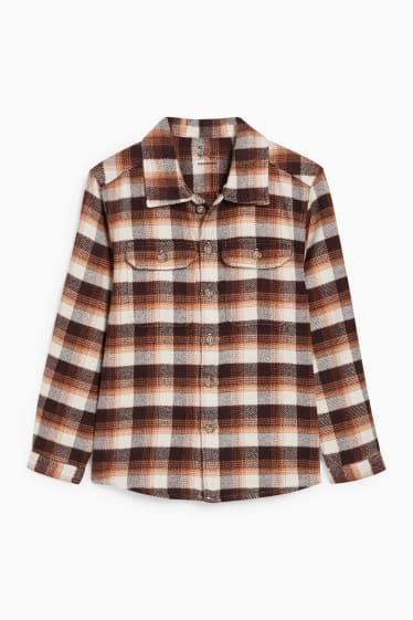 Enfants - Chemise - genderneutral - à carreaux - marron / beige