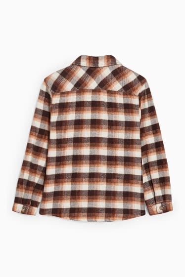 Enfants garçons - Chemise - genderneutral - à carreaux - marron / beige
