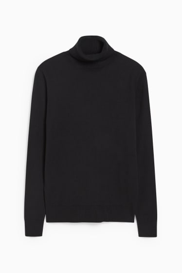 Damen - Rollkragenpullover - schwarz