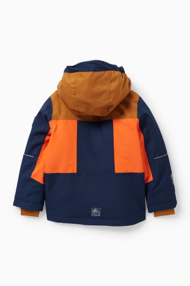 Dětské - Lyžařská bunda s kapucí - oranžová/tmavomodrá