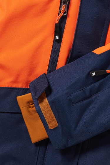 Kinderen - Ski-jas met capuchon - oranje / donkerblauw