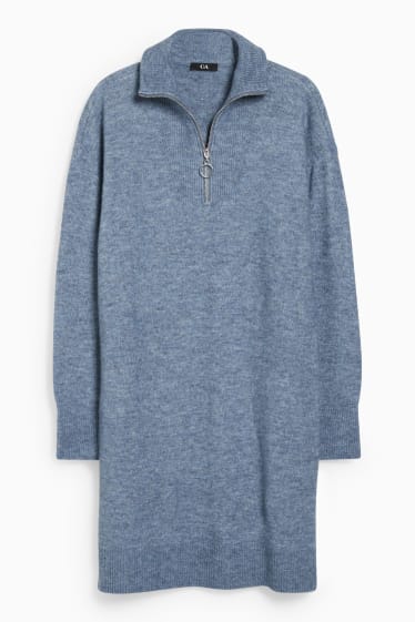 Femmes - Robe en maille - bleu chiné